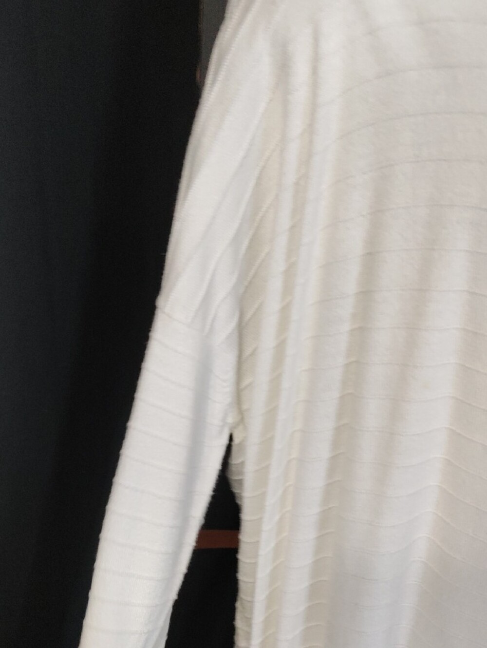 PLANET By Lauren G Relaxed Boatneck Ribbed Long-Sleeve Top - White OS - Picture 5 of 8